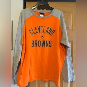 Cleveland Browns Orange and Gray Long Sleeve Shirt